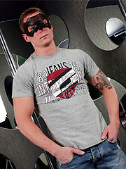 Young stud in the mask masturbate his cock until cum