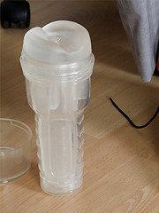 Marcello takes off his shoes and then wanks his cock into a fleshlight