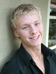 Pretty blonde college jock stroking his huge dick
