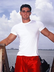 Young jock Alain Lamas by the water