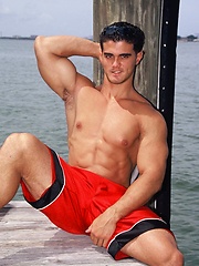 Young jock Alain Lamas by the water