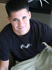 Straight american frat boy Kenji plays with cock