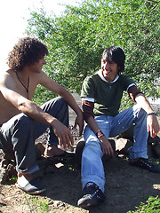 Horny boys make xxx picnic outdoors