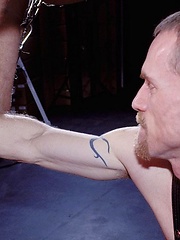 Chad Adams fists and bareback fucks this chubby dads juicy bunghole