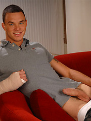Stud macho showing his naked tattoed body