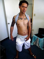 Straight latino twink Estevan jacking off