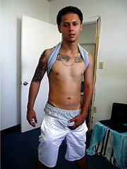 Straight latino twink Estevan jacking off