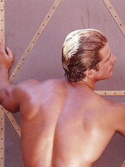 Bronzed bodybuilder from 80s solo shoots