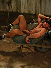 Mature muscle man shows his perfect body