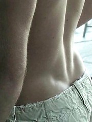 Sexy white-haired jock stroking dick