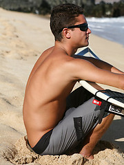 Hawaian surfer jock posing naked