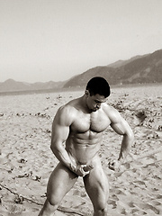 Strong macho posing outdoor