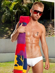 Cameron gives a moan of delight as Nick tongues his tight hole