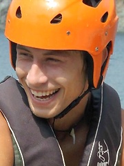 Jack Harrer being tag teamed by Alex Waters and Austin Merrick