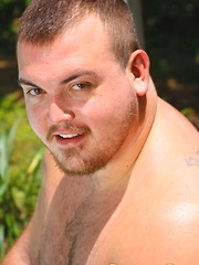 Cute Cub Hunter is one massive man with a handsome face, round belly and hard cock