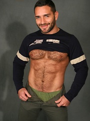 Handsome muscle bear Edu Boxer has the most beautiful eyes, perfect face, amazing body and of course a big uncut dick