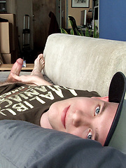 Twink wanking off his dick